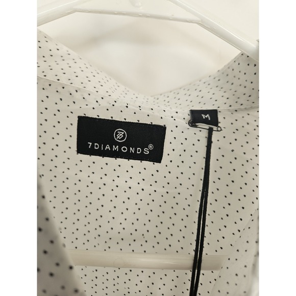 7Diamonds Men's M Mind Mischief Natural Short Sleeve Button Down Shirt NWT - Picture 3 of 8